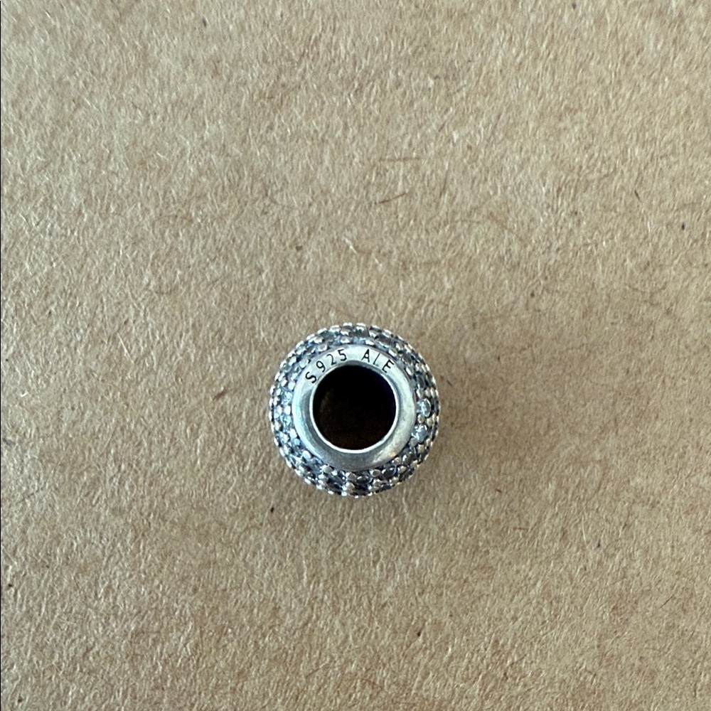 Pre-Owned Pandora Pave Lights Sparkle Ball Charm with CZ Stones - Picture 2 of 3